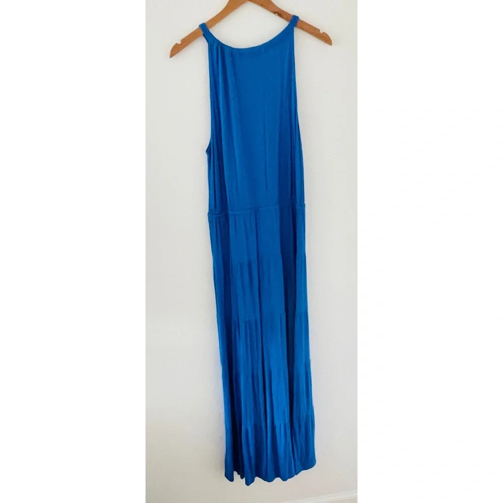 Spenser Jeremy Blue Embroidered Sleeveless Maxi Dress - Picture 2 of 5